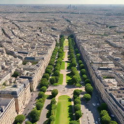 An ultra-high-definition, realistic 8K image of Paris, capturing the city's iconic landmarks and vibrant city life.