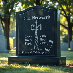 A photorealistic image of a large, upright tombstone made of polished granite, located in a peaceful cemetery setting