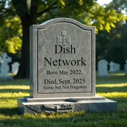 A photorealistic image of a large, upright tombstone made of polished granite, situated in a tranquil cemetery setting