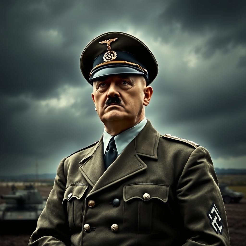 Dramatic Historical Figure Portrait of Adolf Hitler