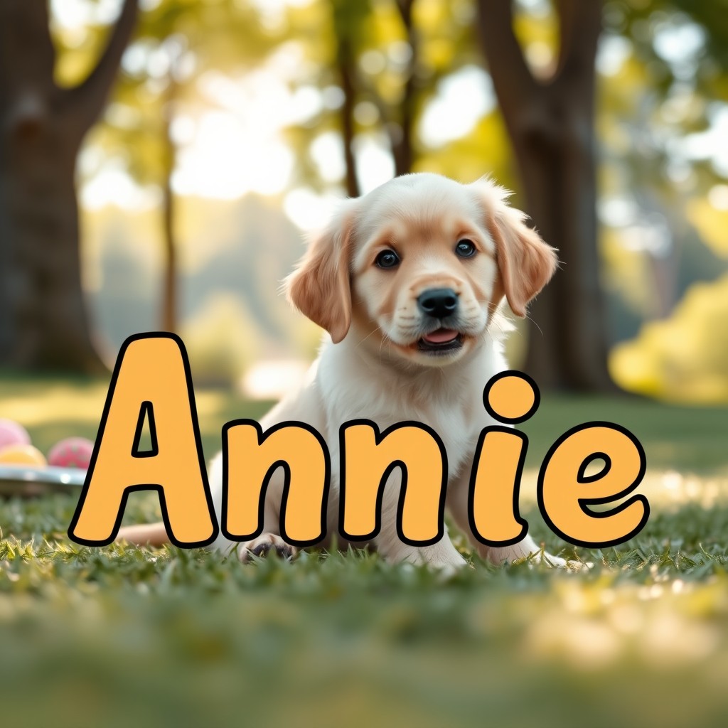 A delightful profile picture design featuring the name 'Annie' in a fun and engaging font displayed prominently in the foreground