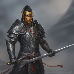 This is a high-quality digital art image of a Githyanki Paladin