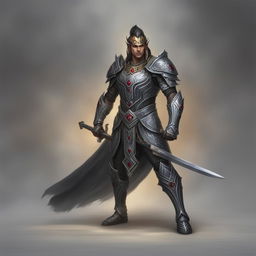 This is a high-quality digital art image of a Githyanki Paladin