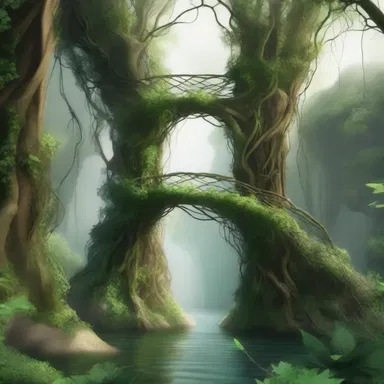 In the magical realm, the pliable enchanted vines could grow and twist to form bridges across wide chasms.