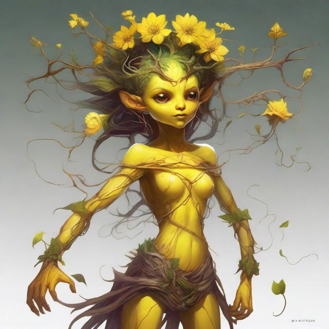 This is a highly detailed, realistic digital art of a Dungeons and Dragons-inspired plant monster