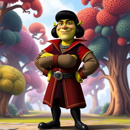 An animated version of Lord Farquaad from Shrek, depicted as a charismatic, villainous character standing confidently with a sly smile