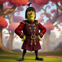 An animated version of Lord Farquaad from Shrek, depicted as a charismatic, villainous character standing confidently with a sly smile