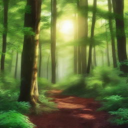 An image showcasing a dense forest