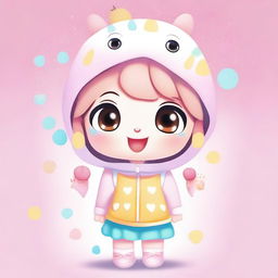 A delightful digital art of a cute character