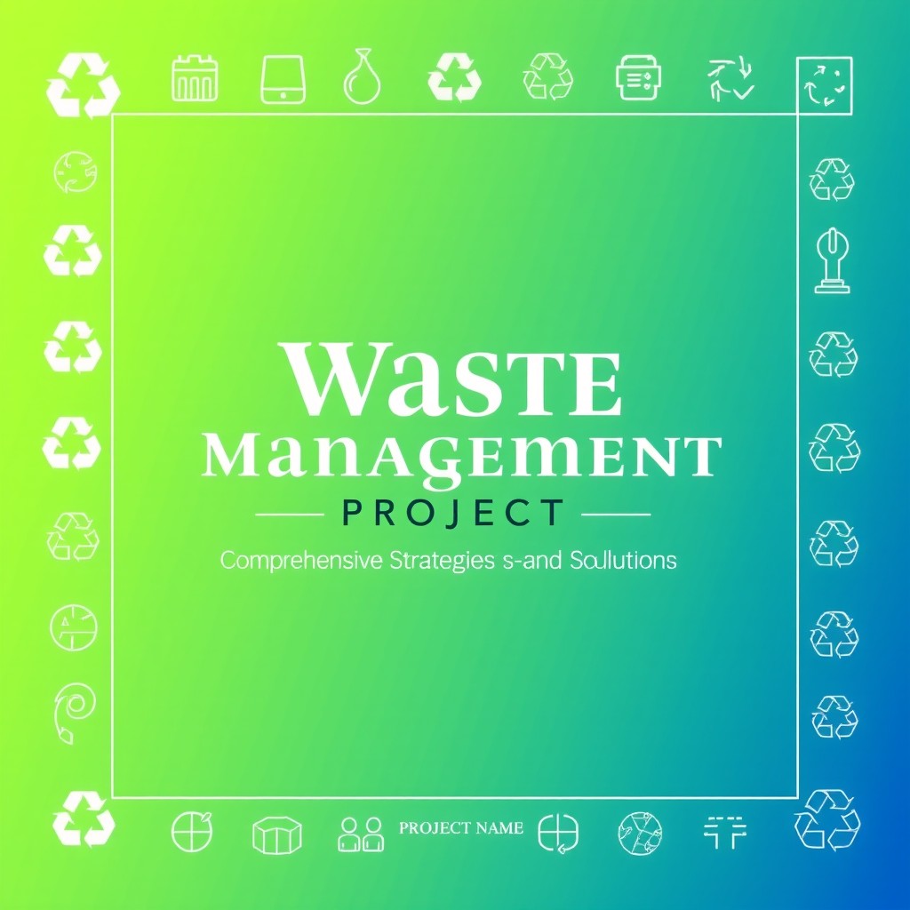 A professional cover page for a waste management project file, featuring a clean and modern design