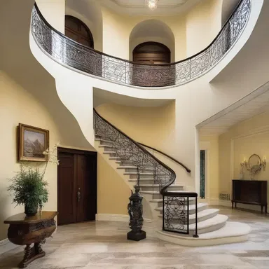The grand staircase was the culmination of the architect's sleek and modern design.