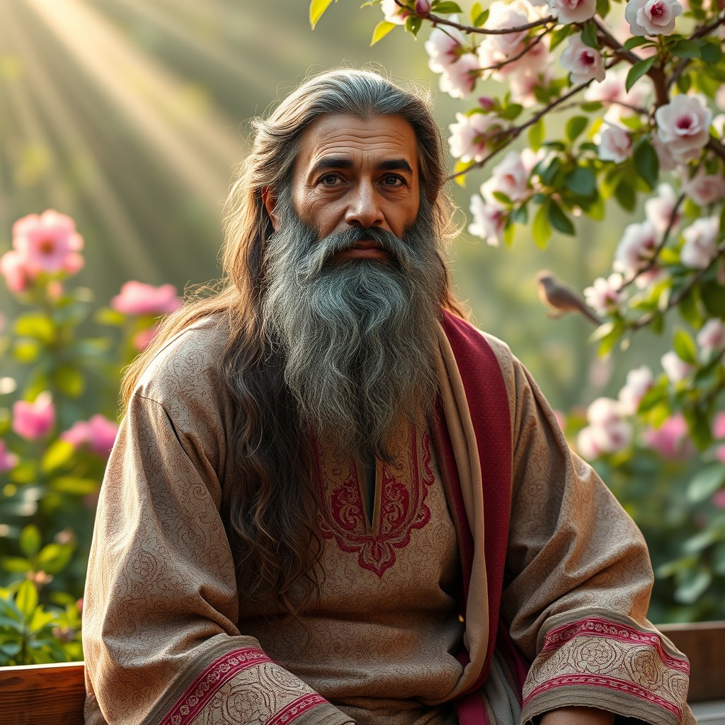 A portrait of a gentle, wise man named Kabeer