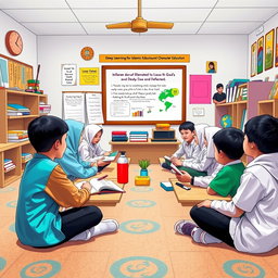 An inclusive classroom setting illustrating a lesson plan for deep learning in Islamic Education and Character Education