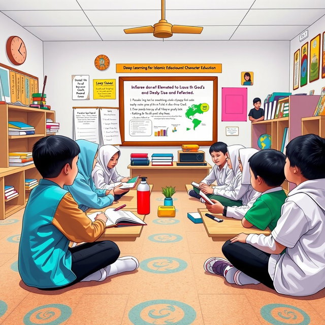 An inclusive classroom setting illustrating a lesson plan for deep learning in Islamic Education and Character Education