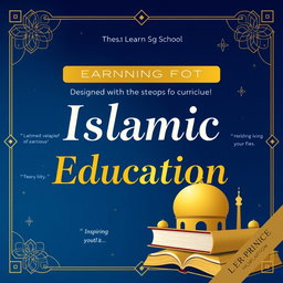 A visually appealing cover for a learning plan for 11th grade high school focusing on Islamic Education, designed to align with the deep learning curriculum