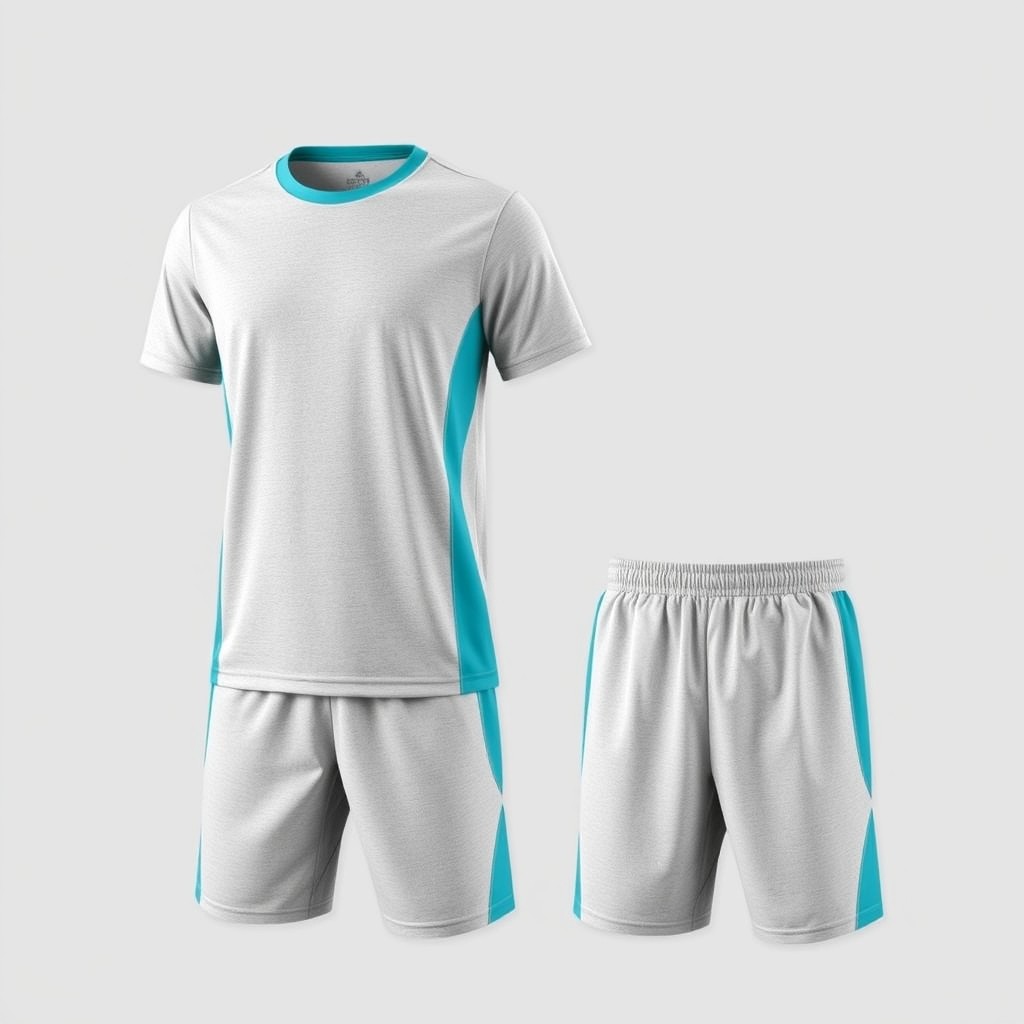 A dynamic and stylish full summer school sports uniform featuring a crew neck T-shirt and shorts