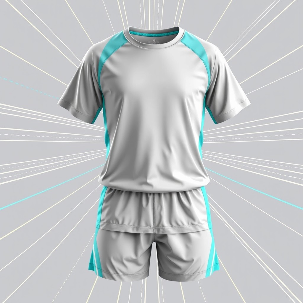 A dynamic and stylish full summer school sports uniform featuring a crew neck T-shirt and shorts