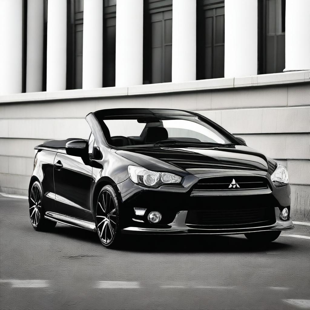 This is a high-quality photo of a tuned Mitsubishi Colt CZC, styled as a luxury sports cabriolet