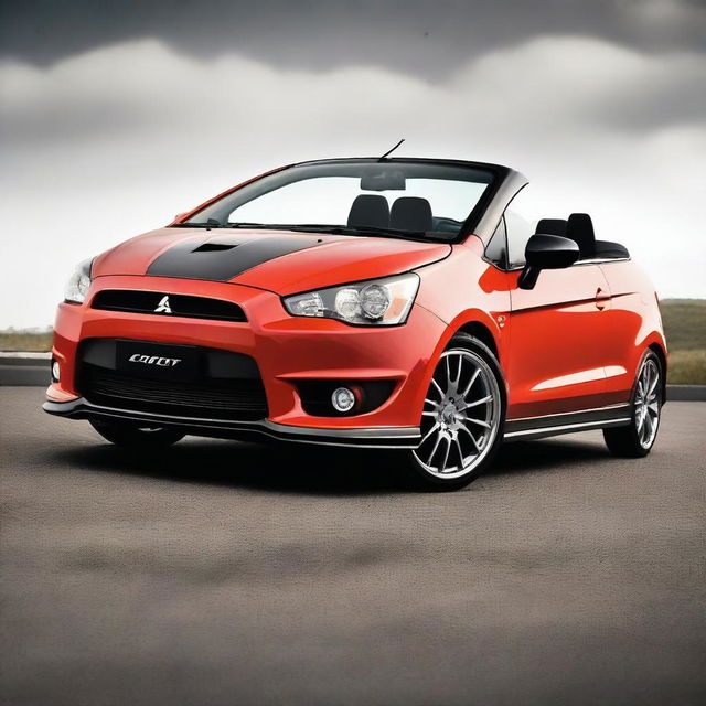 This is a high-quality photo of a tuned Mitsubishi Colt CZC, styled as a luxury sports cabriolet