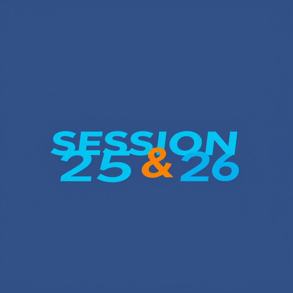 A modern and dynamic logo design for 'Session 25 & 26'