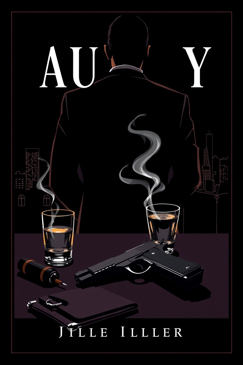 A dramatic and mobster-style book cover that does not show faces