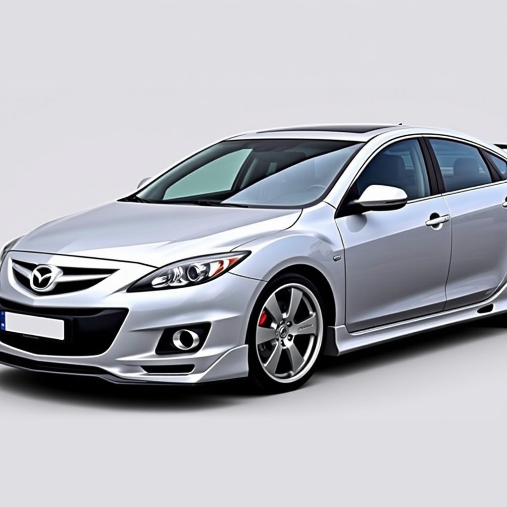 A sleek and sporty Mazda 6 2009 model, featuring subtle performance enhancements that comply with legal regulations in Spain