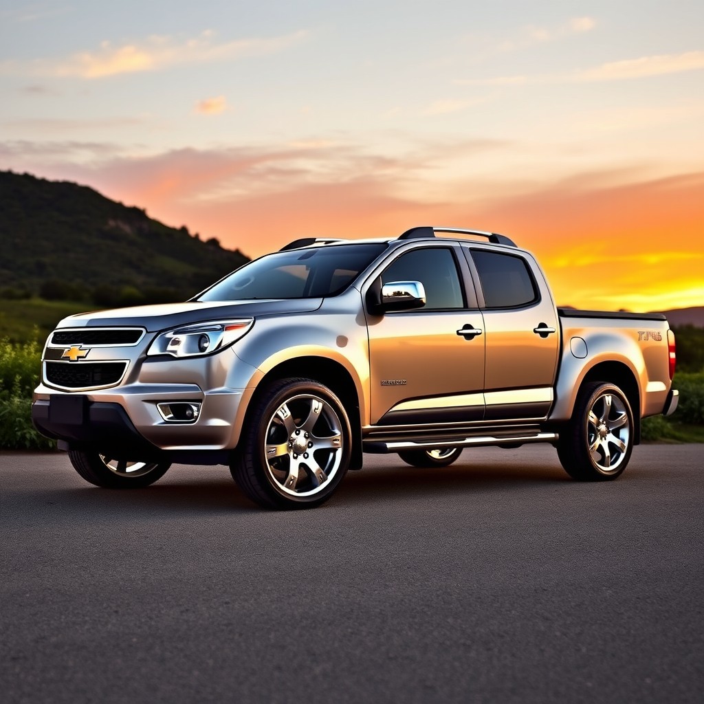 A 2013 Chevrolet S10 LTZ truck with a sleek and modern design, featuring polished 20-inch alloy wheels