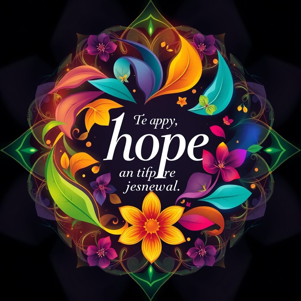 A captivating graphic design that features a harmonious blend of vibrant colors and intricate geometric patterns