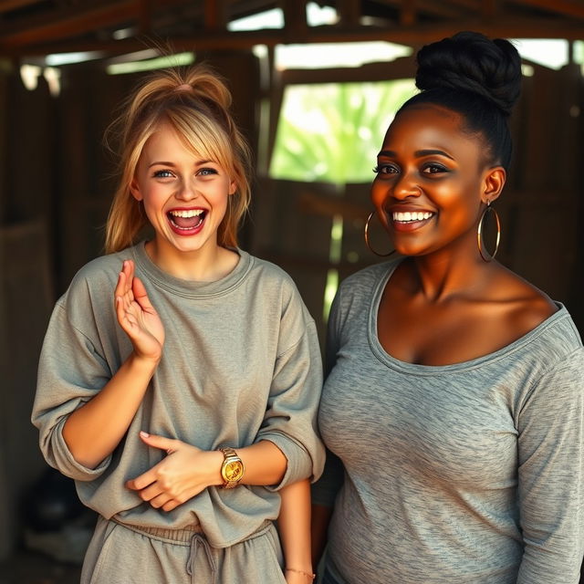 In an abandoned poor shack, a 19-year-old malnourished and sinister-looking blonde woman with blue eyes is praising excitedly, her eyes wide and manic as she screams and grins