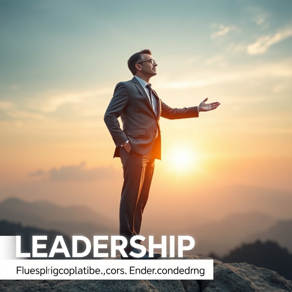 An impactful and sophisticated cover image that encapsulates the essence of leadership through mentoring and human capital development, designed in a photorealistic and modern conceptual style