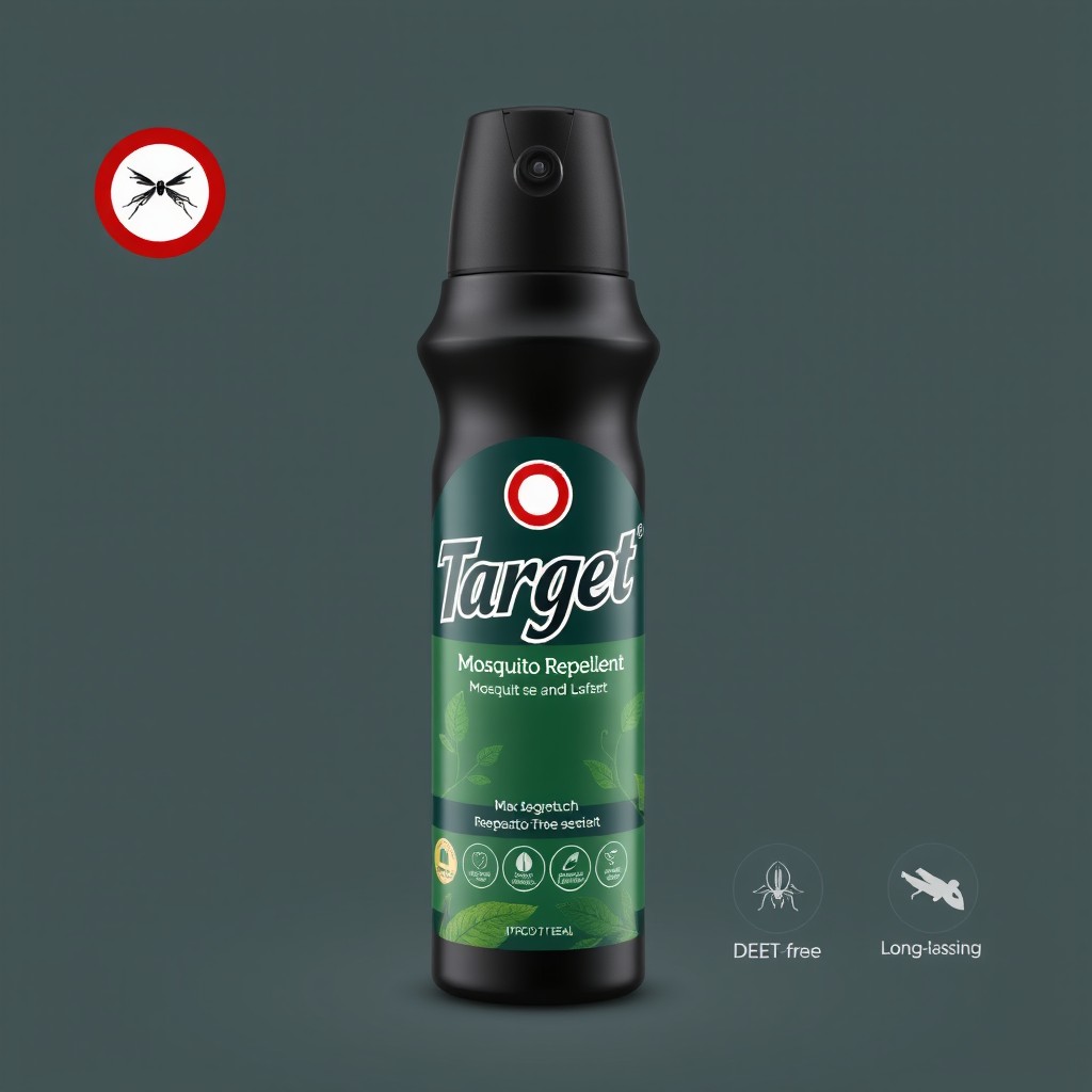 A sleek and modern design for a mosquito repellent product named 'Target'