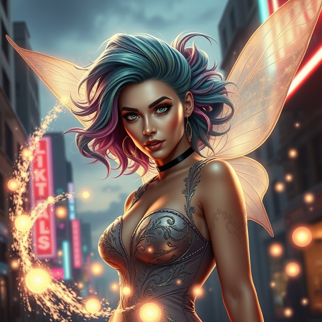 A new DC supervillain named Pixie, depicted as a realistic-looking woman with striking features