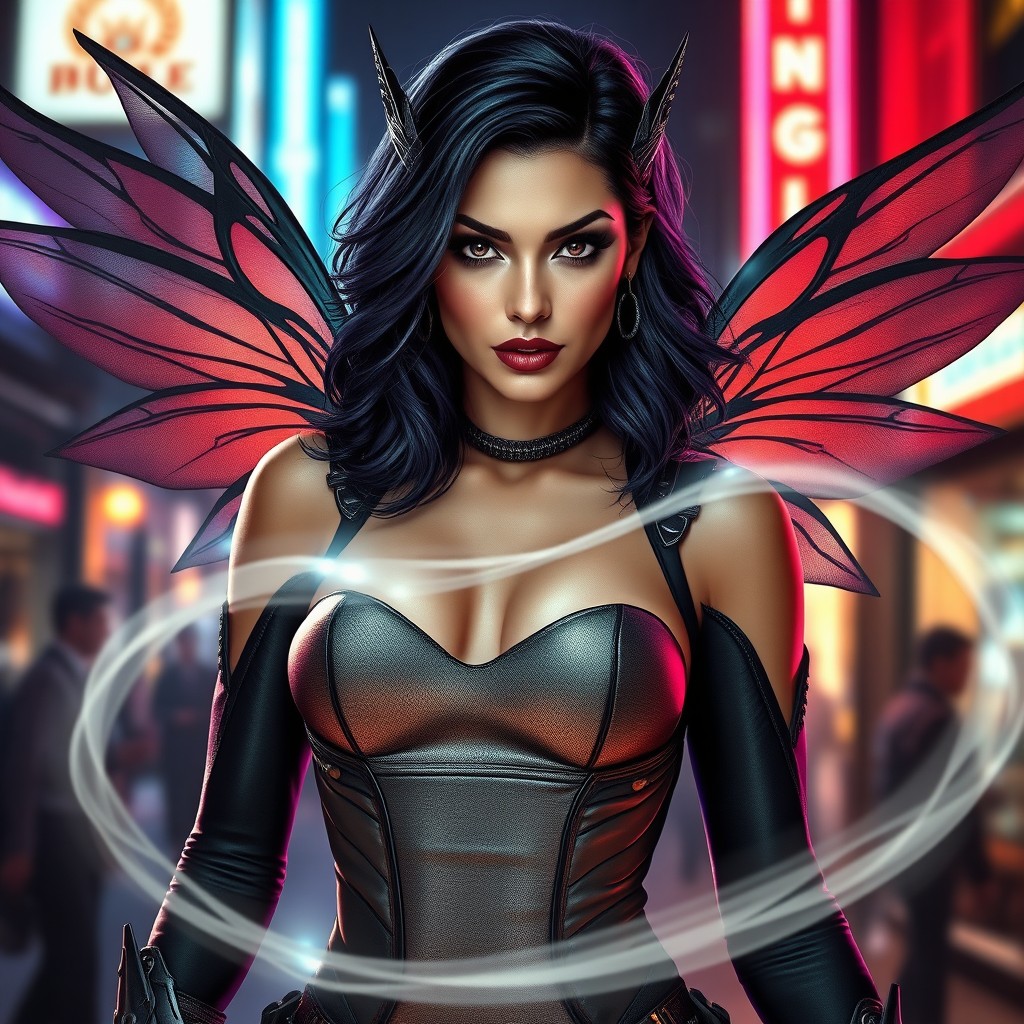 A new DC supervillain named Pixie, portrayed as a realistic-looking woman with striking features