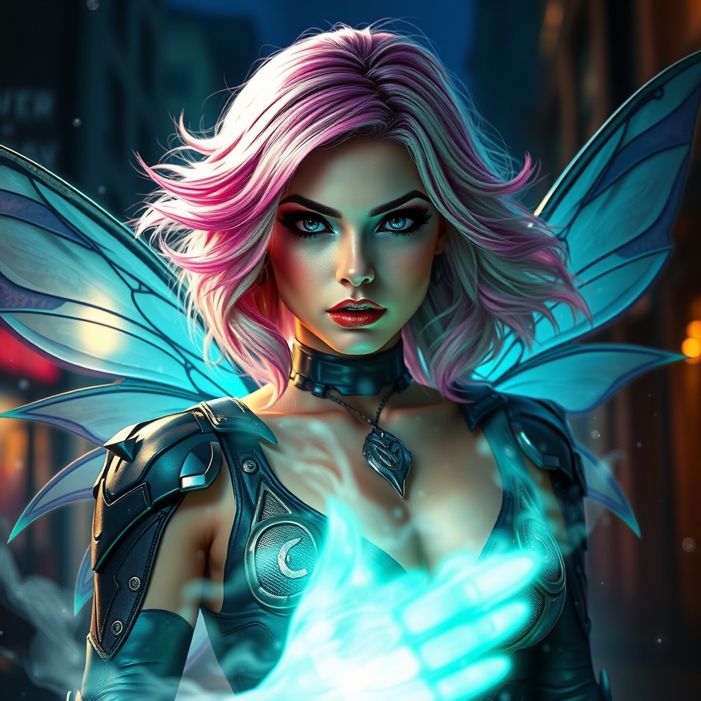 A new DC supervillain named Pixie, portrayed as a realistic-looking woman with striking features