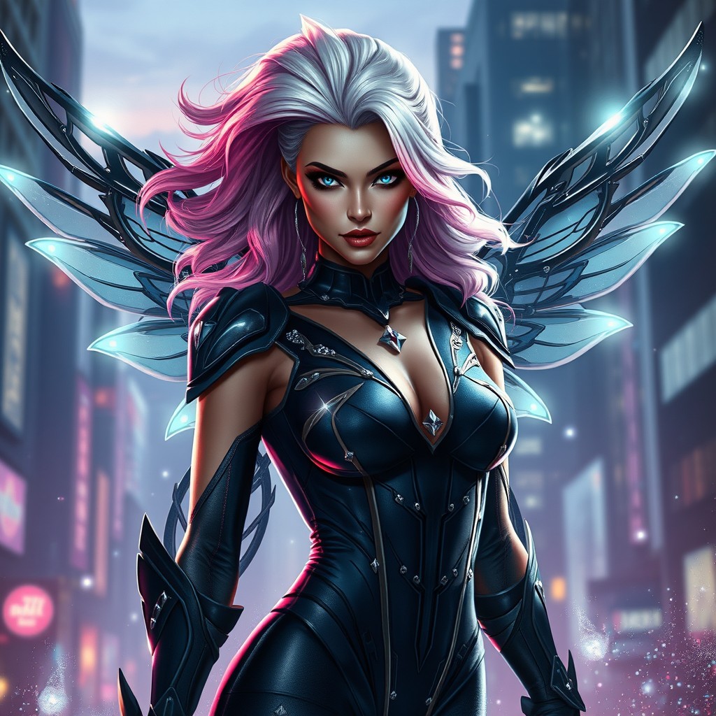 A new DC supervillain named Pixie, depicted as a realistic woman with a striking appearance