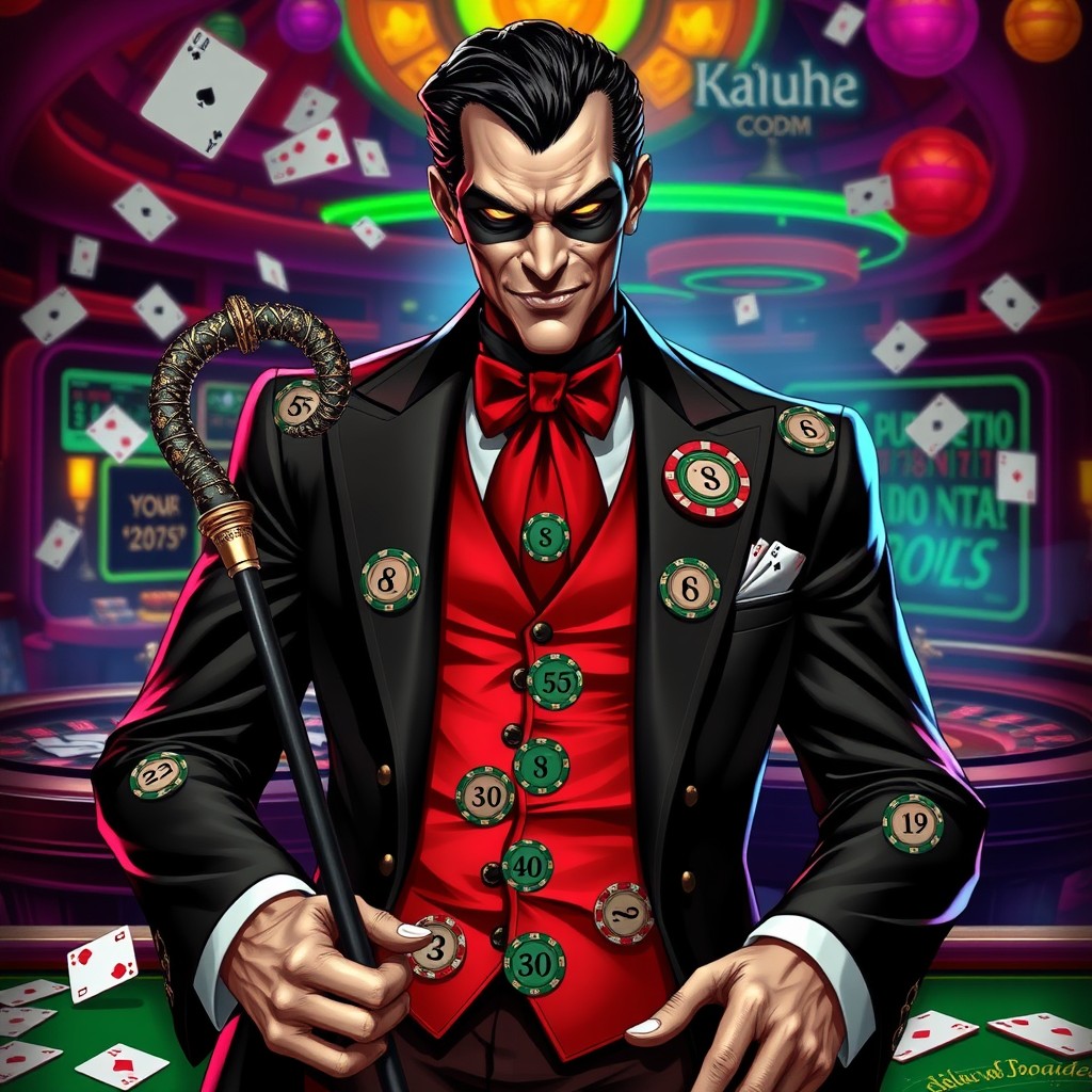 A DC villain depicted as a suave, charismatic man living a double life as a casino gambler