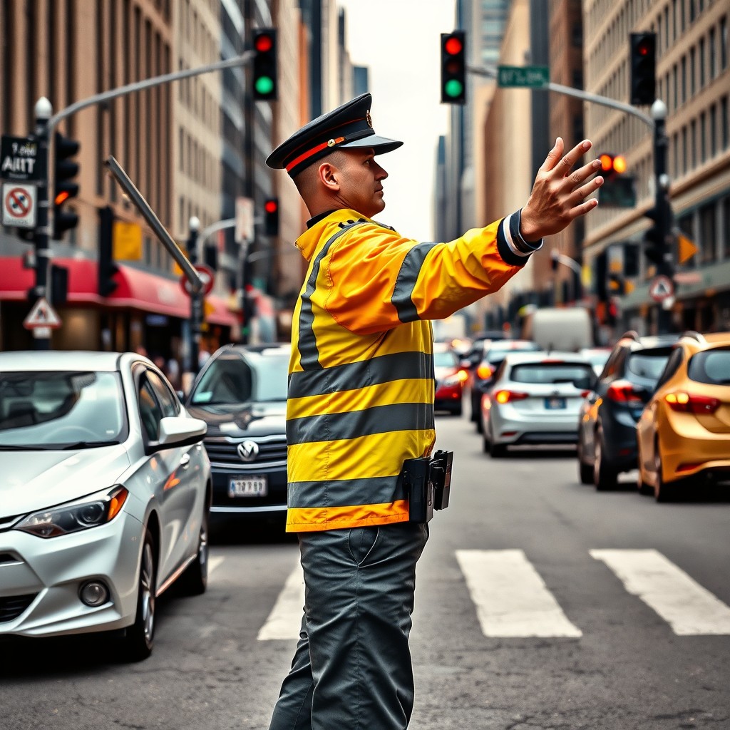 City Traffic Enforcer in Action