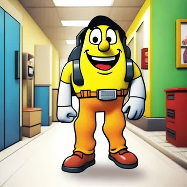 In the animated series, the liftman character was always cheerful and helpful, guiding the cartoon characters to their desired floors with a smile.