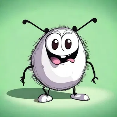 In the cartoon, the mealy bug character was drawn with exaggerated features and a comical expression.