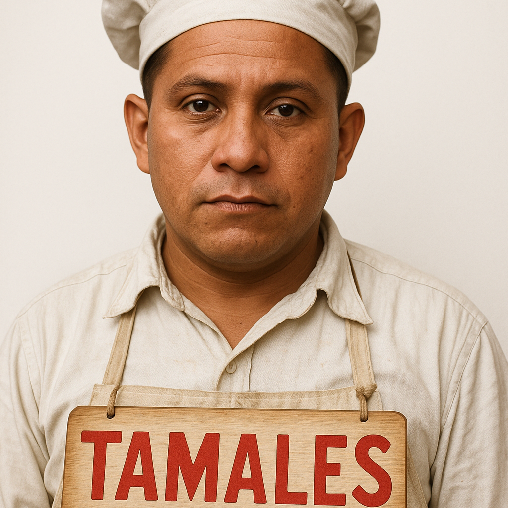 Make this man a Mexican tamale vendor