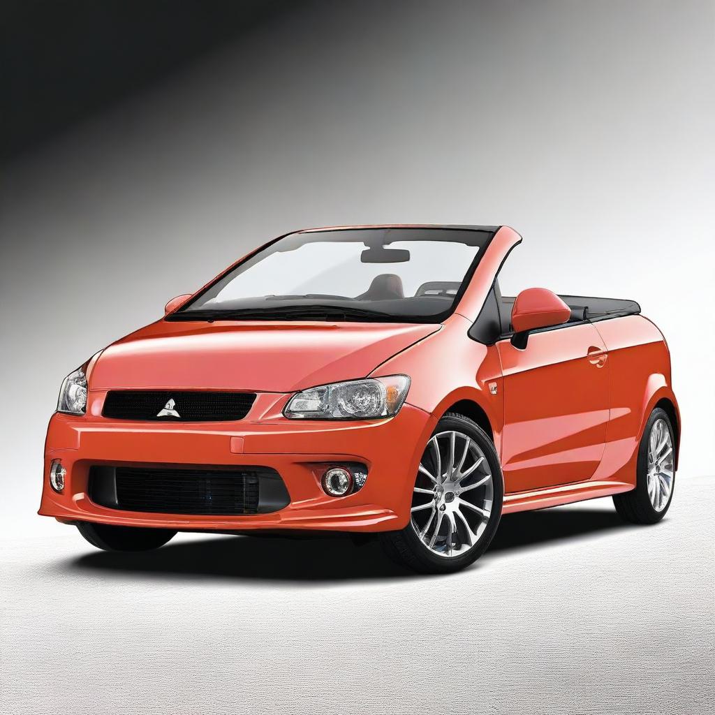 This is a high-resolution photograph of a tuned Mitsubishi Colt CZC convertible in a bright, eye-catching color