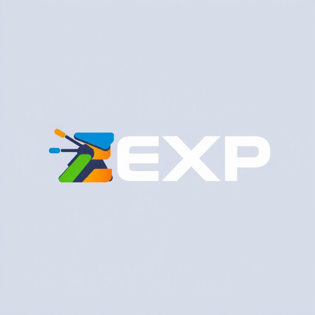 A modern and sleek logo design featuring the letters "EXP" as the focal point