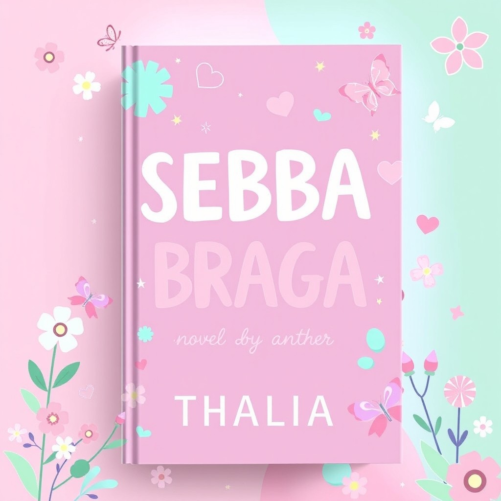 A vibrant and cheerful book cover for a novel titled 'SEBBA BRAGA' by author 'THALIA'