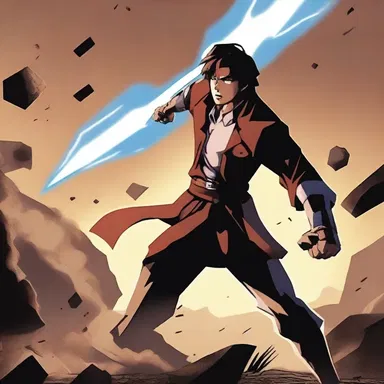 The protagonist used his special powers to hold back the enemy's attack.