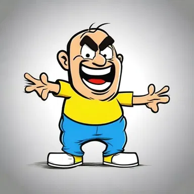 The cartoon character held back his anger and always remained cheerful and optimistic.