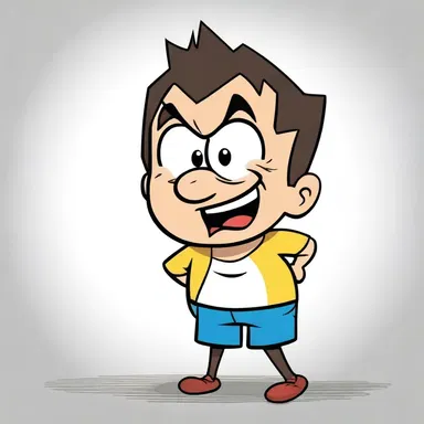 The cartoon character held back his anger and always remained cheerful and optimistic.