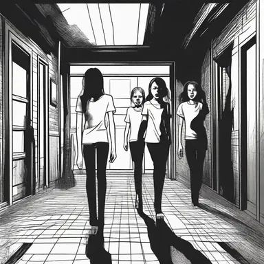 The protagonist tried to hold back their screams as they walked through the dark, haunted house.