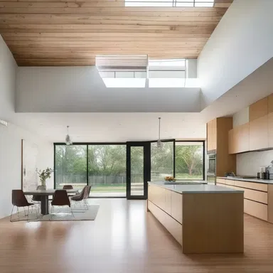 The open floor plan of the house allowed natural light to flow through, while still holding back the noise from the street.