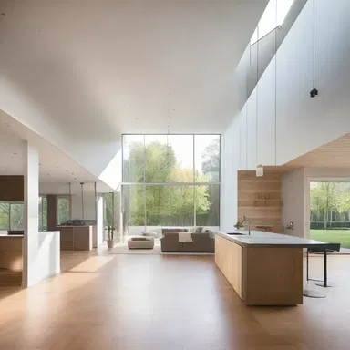 The open floor plan of the house allowed natural light to flow through, while still holding back the noise from the street.