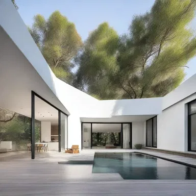 The minimalist design of the house emphasizes the use of open spaces and holds back from using excessive decoration.